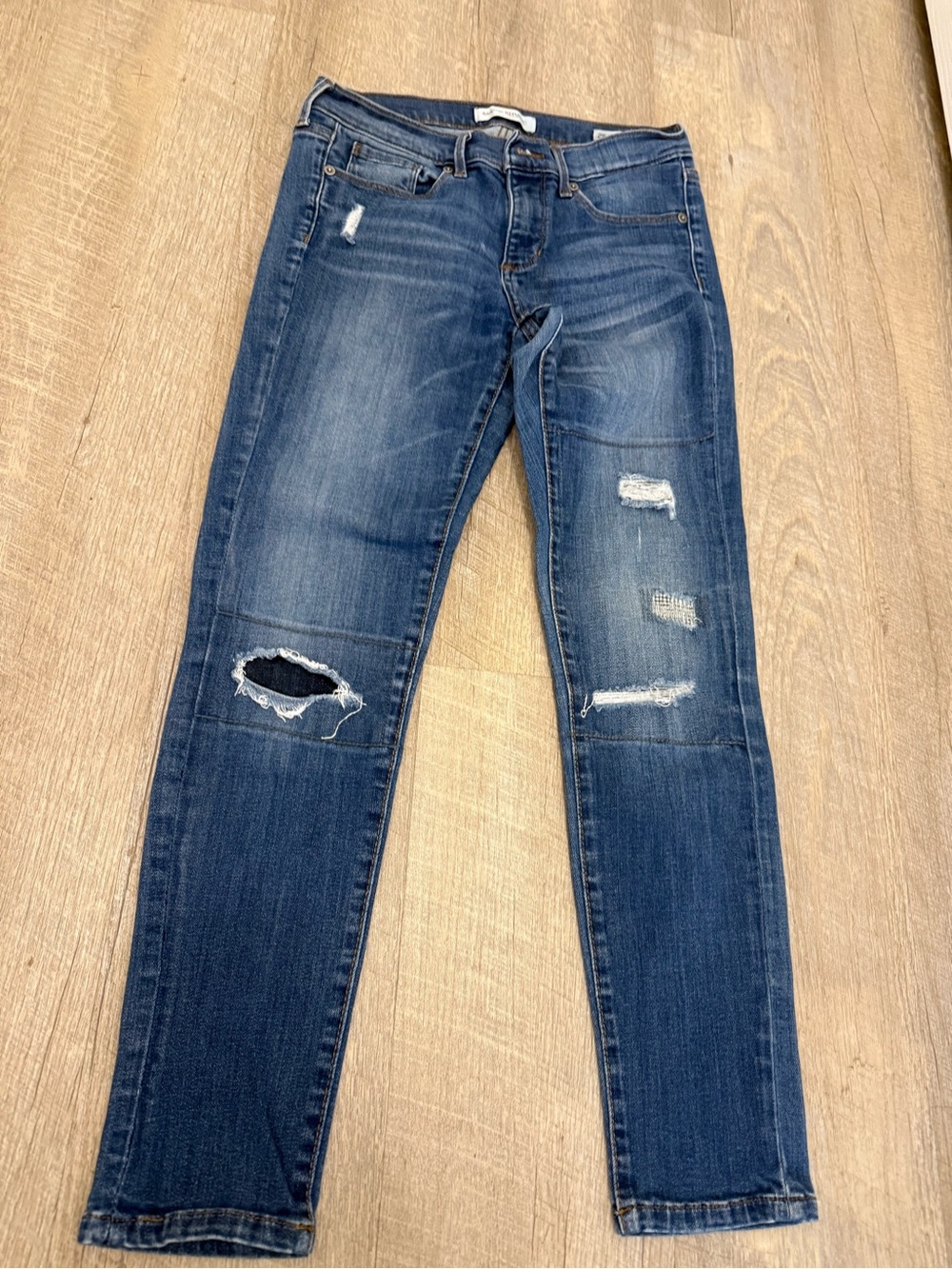 Banana Republic Dark Blue Distressed Skinny Jeans